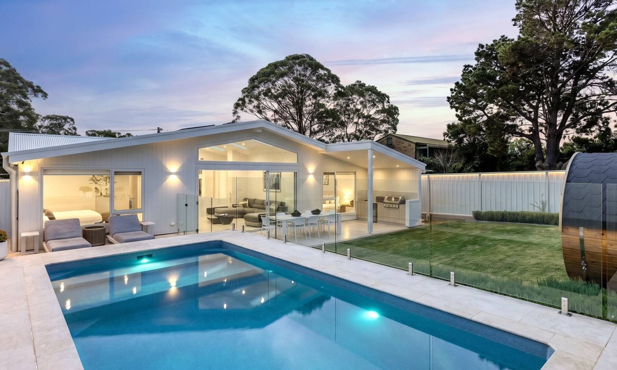 Callala Beach House | Casa Bianca - Fireplace with Swimming Pool