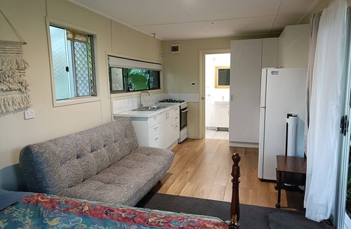 Northern Rivers Cabin | Comfy River view cabin on a nice secluded property with kayaks, beaches nearby .