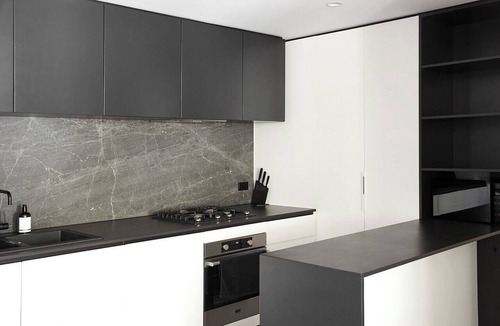 North Melbourne Apartment | Modern Minimalism Slate Chic in the City