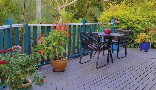 Ardeevin Panorama ocean views private secluded boarding on nature reserve. in Broken Head