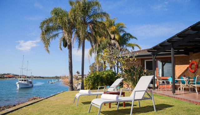 North view - waterfront home on the Port Macquarie canals with private jetty