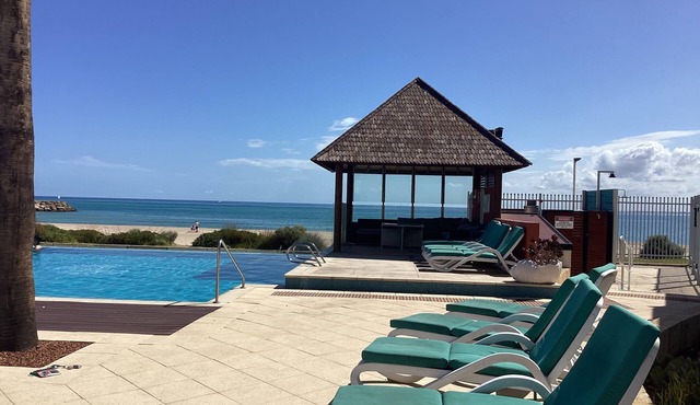 Seashells Mandurah Town Beach Villa with infinity pool, spa and BBQ facilities.