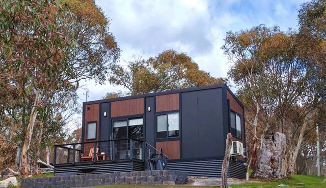 The Frosty Trout - Lakeside Snowy Mts Tiny House