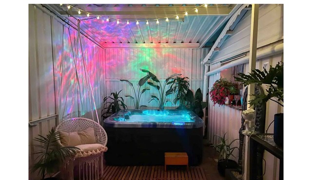 The garden pool & spa house with ocean views. Sleeps up to 16 people in comfort.