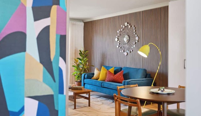 The Tonic | Colourful Mid-Century Stay with Private Courtyard (Pet-Friendly)