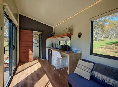 The Frosty Trout - Lakeside Snowy Mts Tiny House
